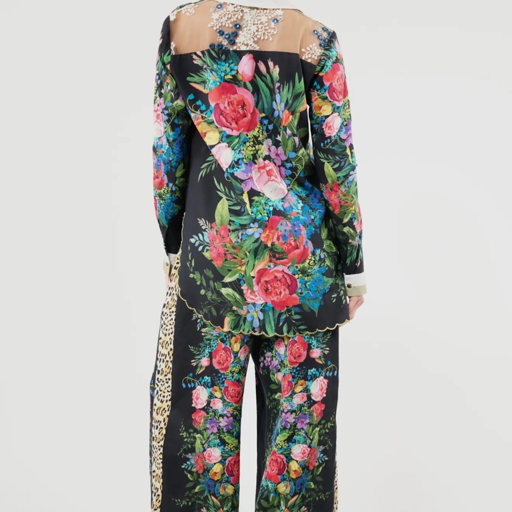 Aratta Zinnia Set- floral leopard blouse pants. Sz L ,new blouse size Medium - Picture 3 of 8